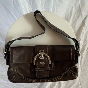 Dark brown almost black coach shoulder bag